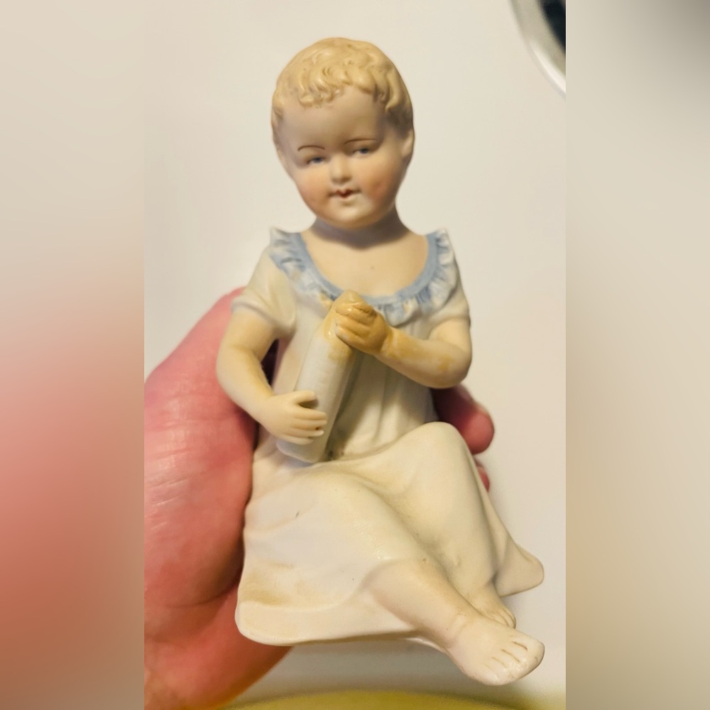 Vintage German Dresden Bisque Piano Baby - Picture 6 of 7